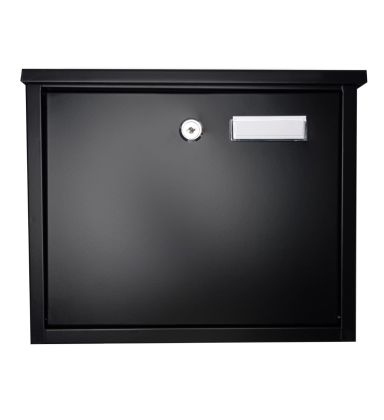 Black Steel Lockable Top-Loading Postbox