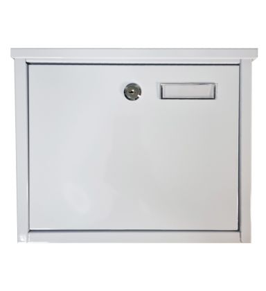 White Steel Lockable Top-Loading Postbox
