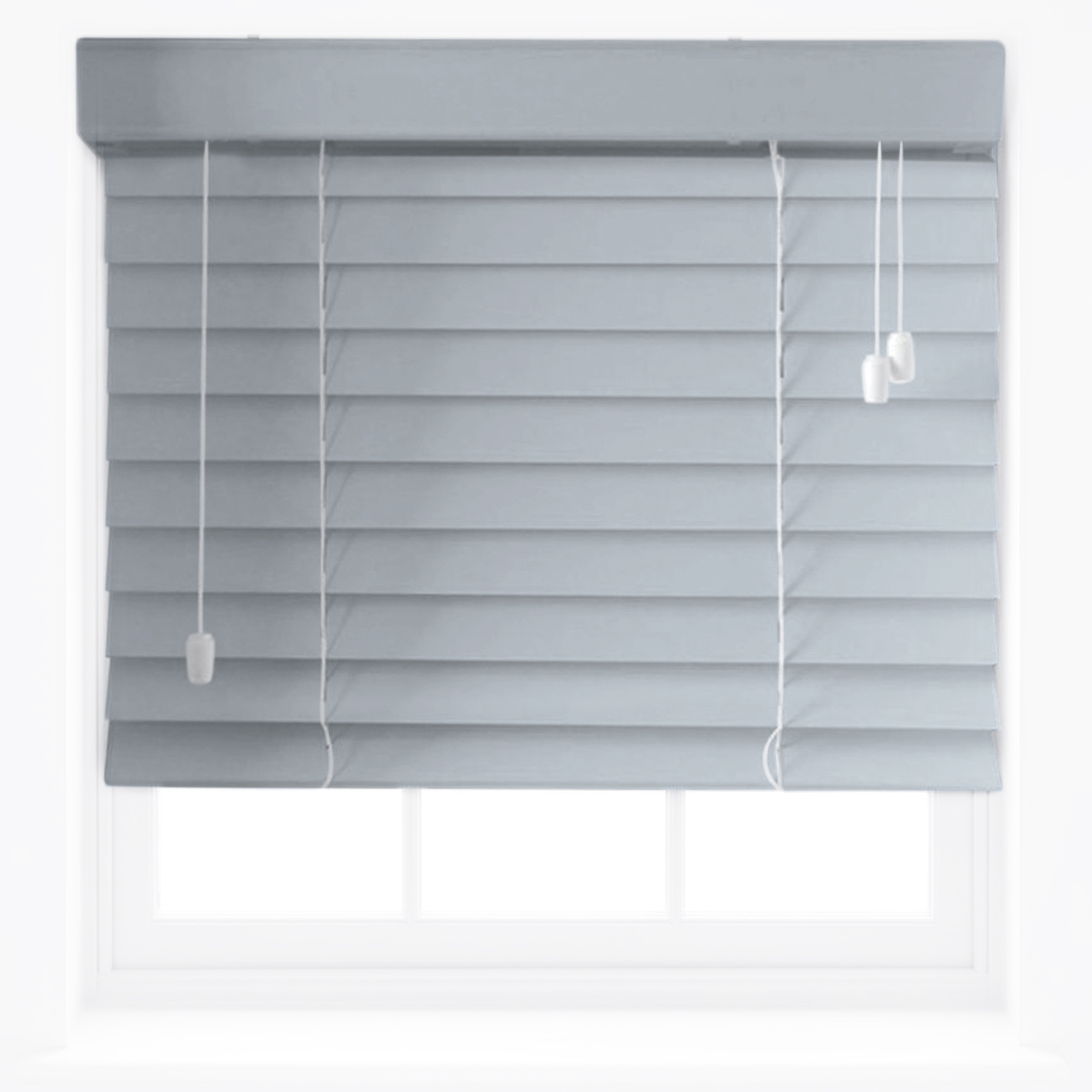 Grey Venetian Blinds Made to Measure Faux Wood Luxury Window Blind up to 240cm