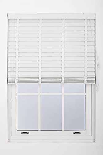 Furnished White Faux Wood Venetian Blinds With Tapes Made To Measure